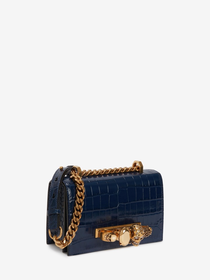 Fashion Alexander McQueen Women's Mini Jewelled Satchel Navy