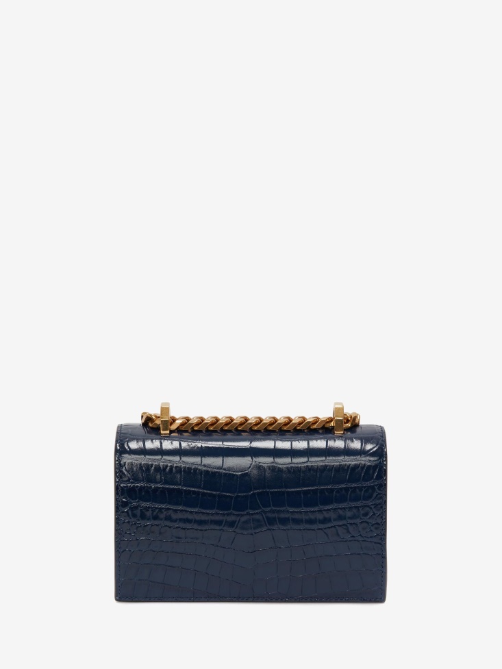 Fashion Alexander McQueen Women's Mini Jewelled Satchel Navy