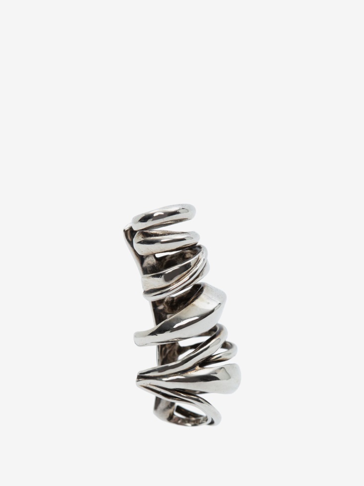 Fashion Alexander McQueen Antique Silver Men's Multi Hoop Ear Cuff