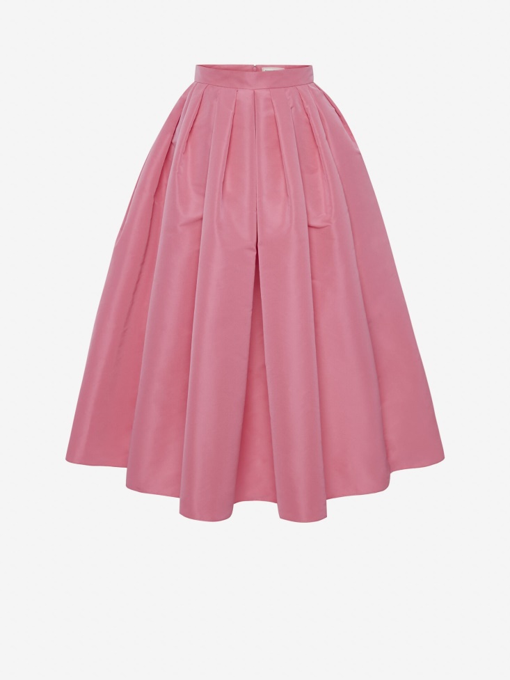 Fashion Alexander McQueen Women's Gathered Midi Skirt Sugar Pink