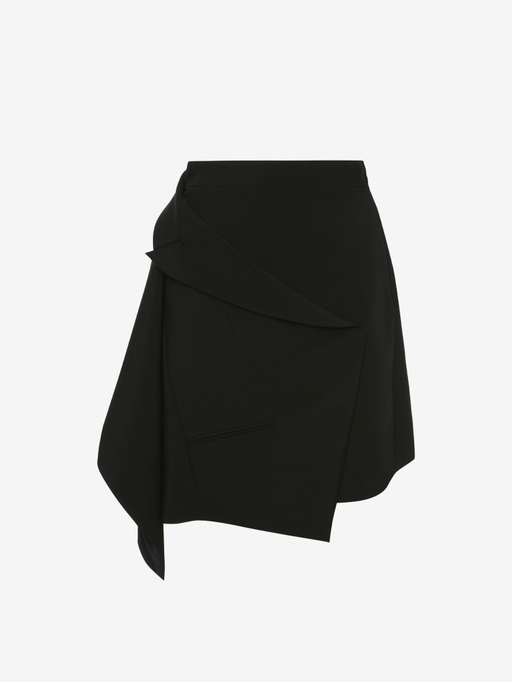 Women's Drape Tailored Mini Skirt Black Fashion Alexander McQueen