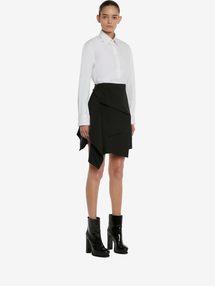 Women's Drape Tailored Mini Skirt Black Fashion Alexander McQueen