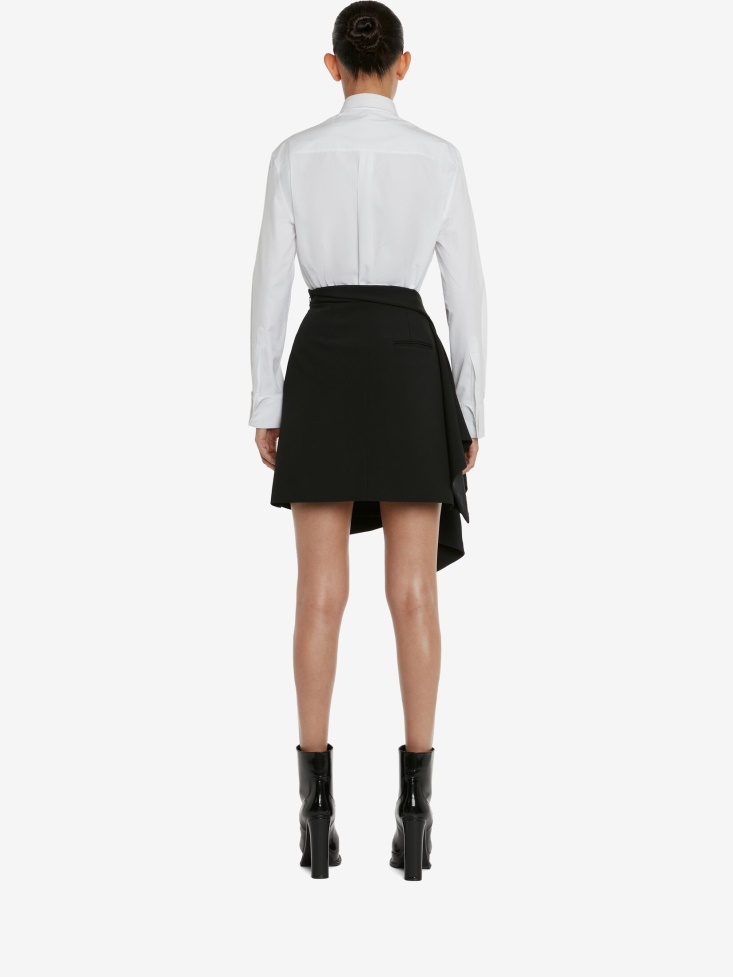 Women's Drape Tailored Mini Skirt Black Fashion Alexander McQueen