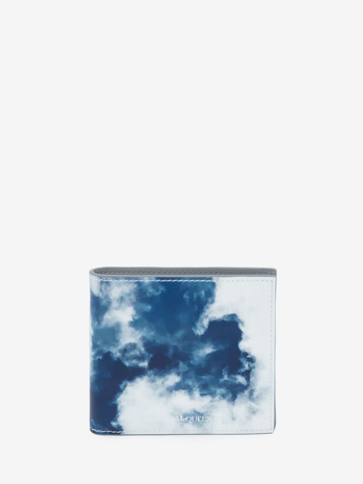 Men's Blue Sky Billfold Wallet Fashion Alexander McQueen White/Blue