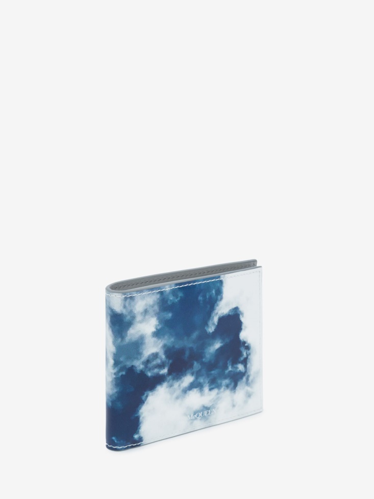 Men's Blue Sky Billfold Wallet Fashion Alexander McQueen White/Blue