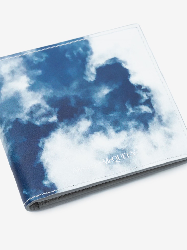 Men's Blue Sky Billfold Wallet Fashion Alexander McQueen White/Blue