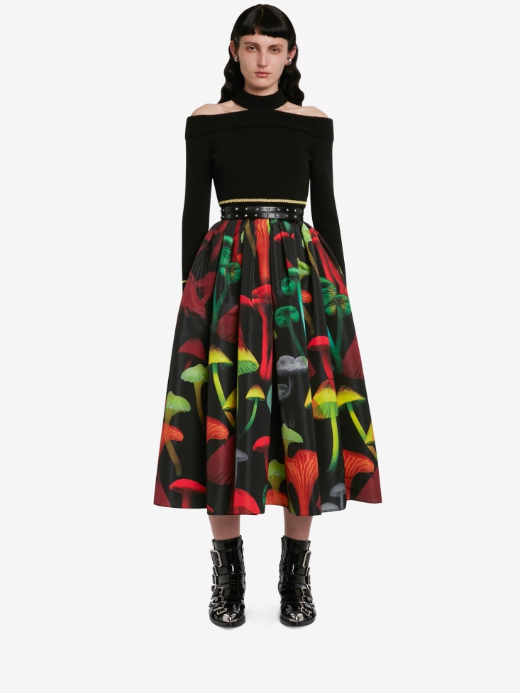 Fashion Alexander McQueen Black Women's Slashed Off-The-Shoulder Jumper