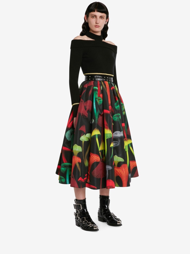 Fashion Alexander McQueen Black Women's Slashed Off-The-Shoulder Jumper