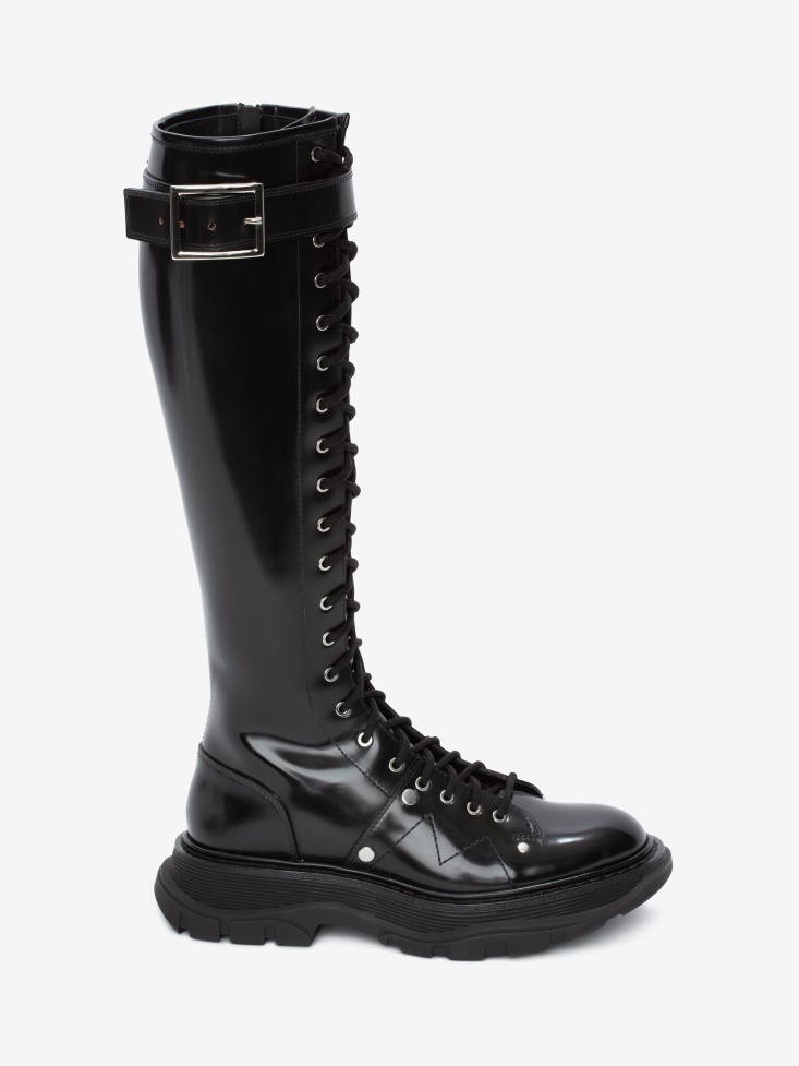 Women's Tread Slick Boot Fashion Alexander McQueen Black/Silver