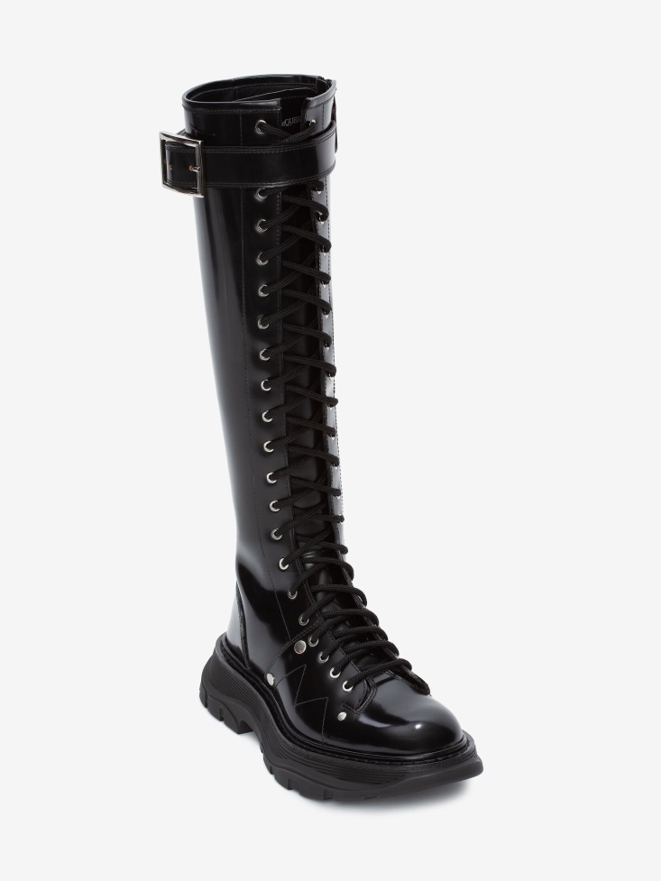 Women's Tread Slick Boot Fashion Alexander McQueen Black/Silver