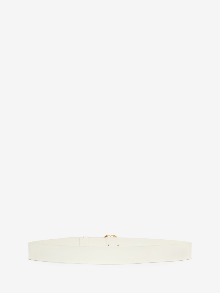 Ivory Fashion Alexander McQueen Men's Seal Logo Belt