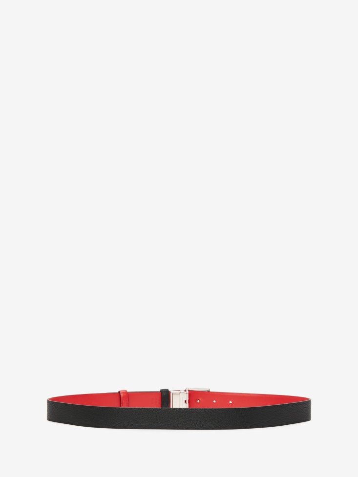 Fashion Alexander McQueen Black/Lust Red Men's Reversible M Belt
