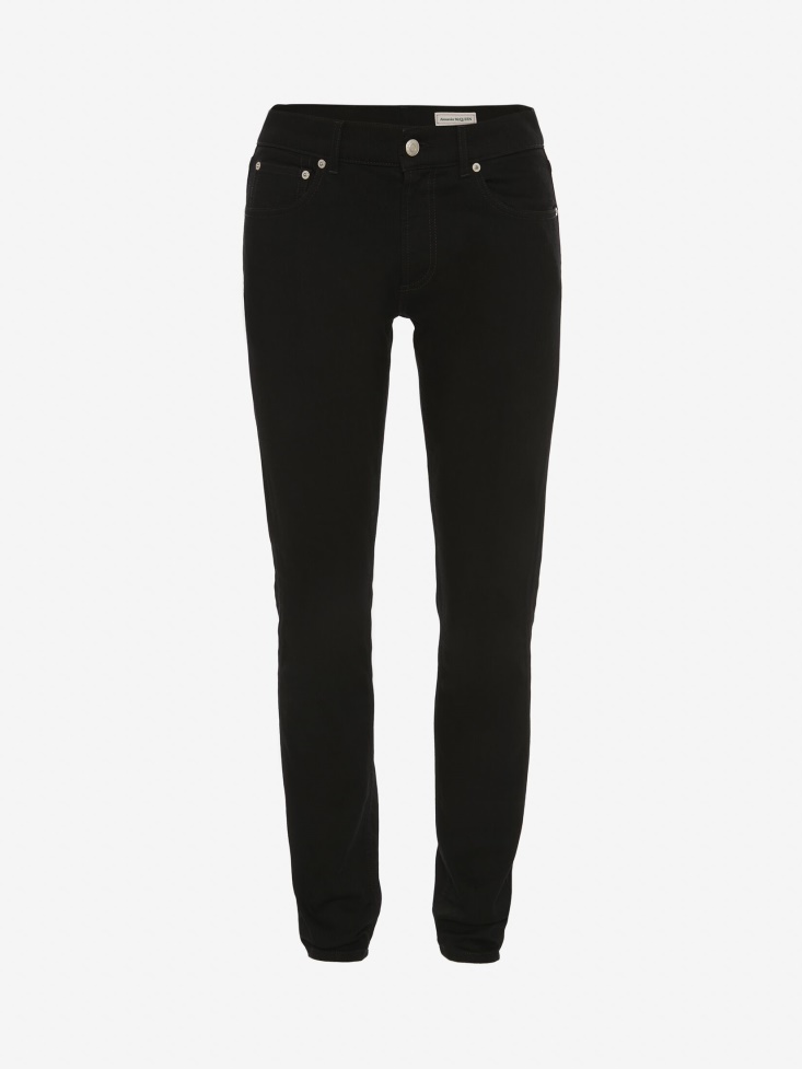 Black Men's in Graffiti Denim Jeans Fashion Alexander McQueen