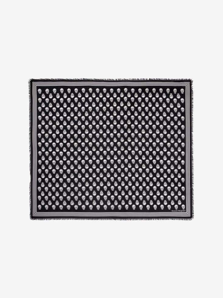 Fashion Alexander McQueen Black Women's Biker Skull Scarf