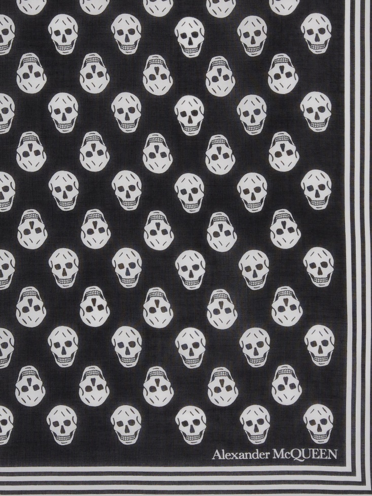 Fashion Alexander McQueen Black Women's Biker Skull Scarf