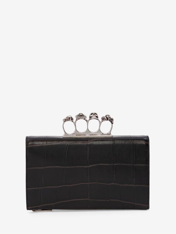Men's Small Four-Ring Zip Pouch Black Fashion Alexander McQueen