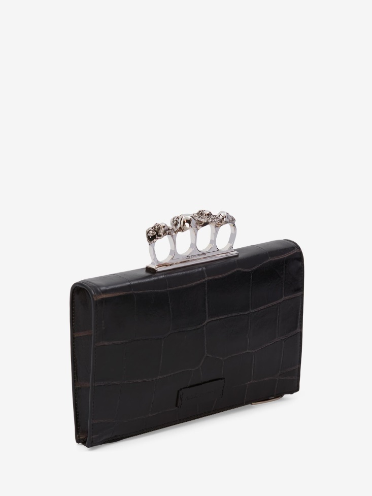 Men's Small Four-Ring Zip Pouch Black Fashion Alexander McQueen