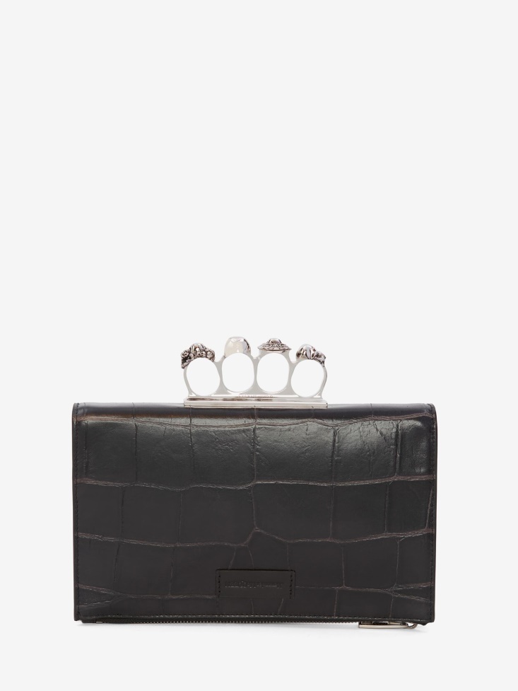 Men's Small Four-Ring Zip Pouch Black Fashion Alexander McQueen