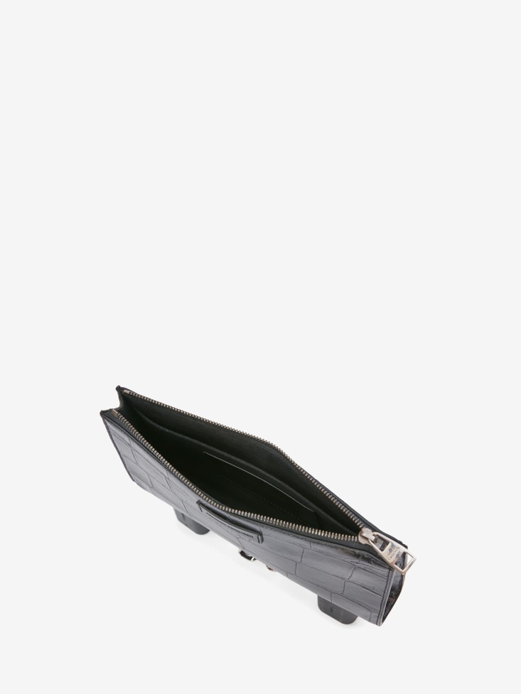 Men's Small Four-Ring Zip Pouch Black Fashion Alexander McQueen