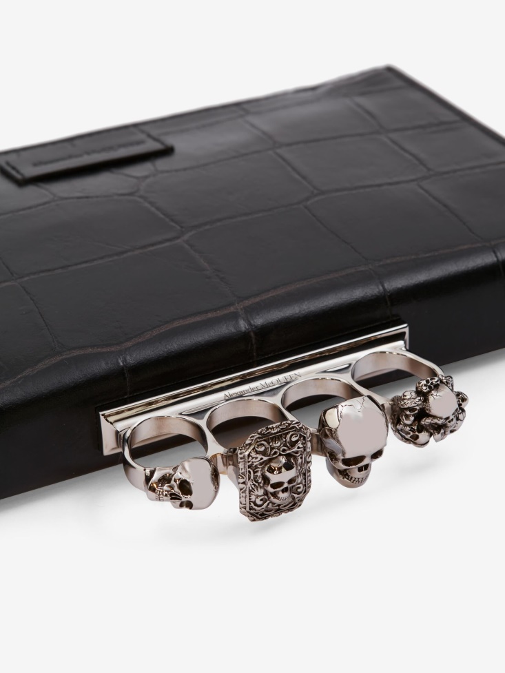 Men's Small Four-Ring Zip Pouch Black Fashion Alexander McQueen