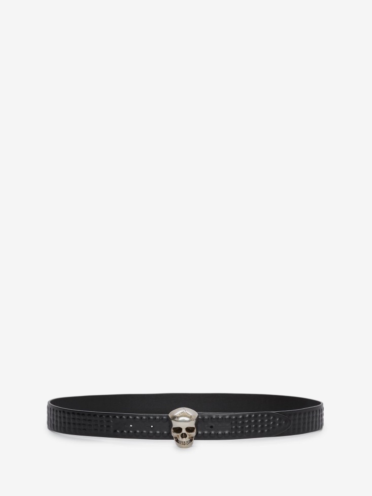 Black 3D Men's Skull Belt Fashion Alexander McQueen