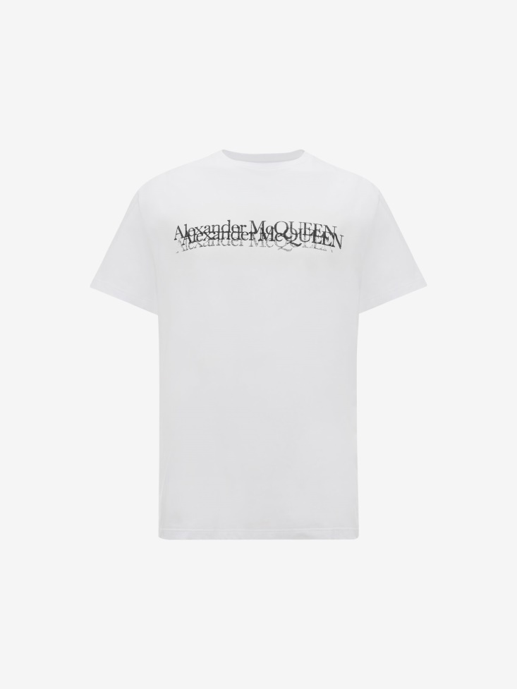 Men's in Logo Stamp T-Shirt Fashion Alexander McQueen White
