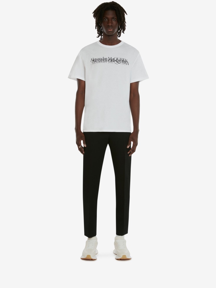 Men's in Logo Stamp T-Shirt Fashion Alexander McQueen White