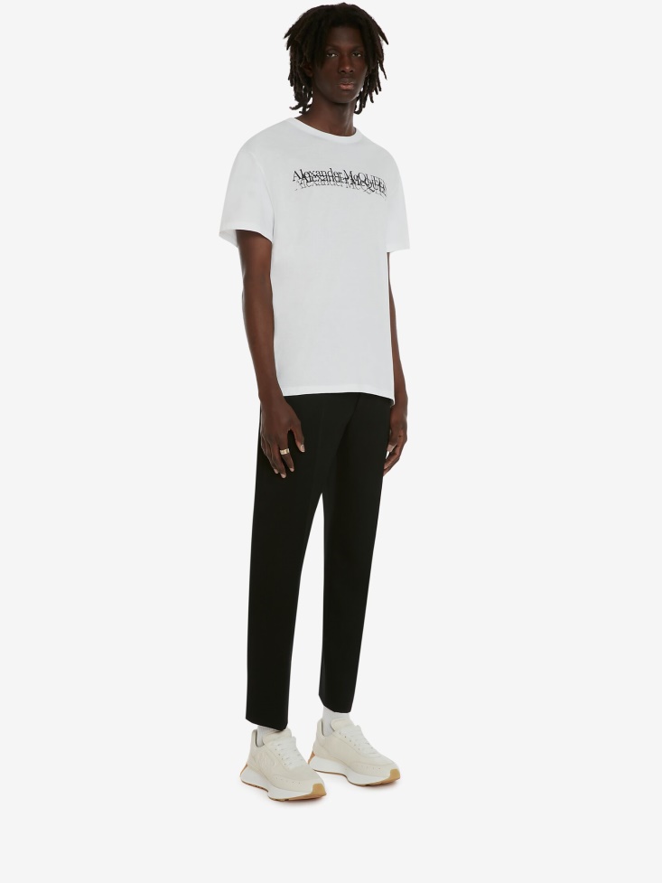 Men's in Logo Stamp T-Shirt Fashion Alexander McQueen White