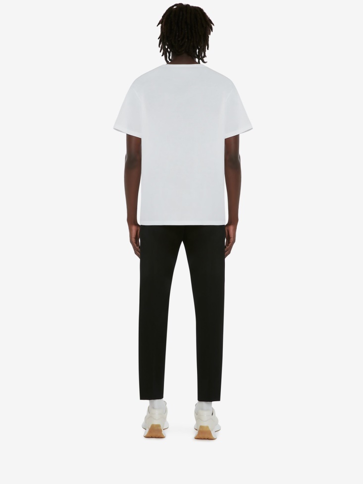Men's in Logo Stamp T-Shirt Fashion Alexander McQueen White