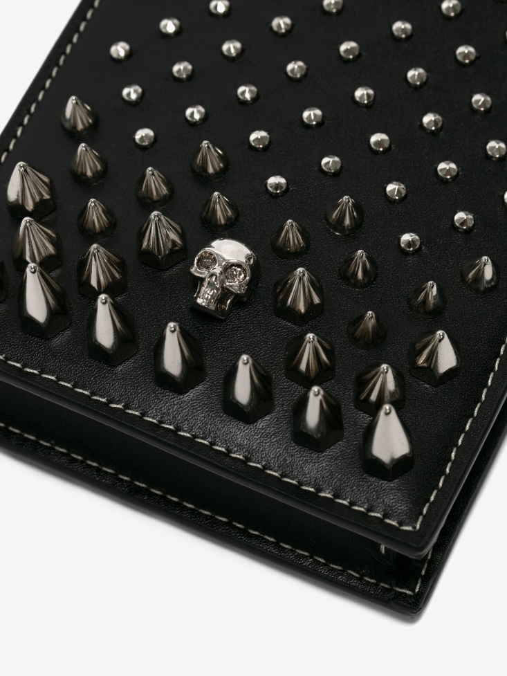 Fashion Alexander McQueen Black Women's Skull Phone Case With Chain