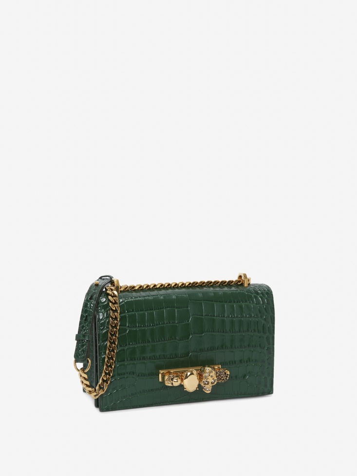Women's Jewelled Satchel Fashion Alexander McQueen Emerald
