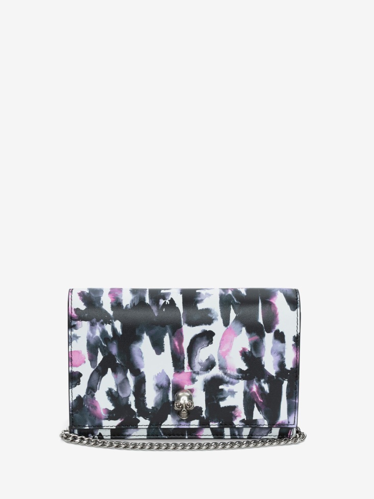 Multicolor Fashion Alexander McQueen Women's Watercolour Graffiti Small Skull Bag