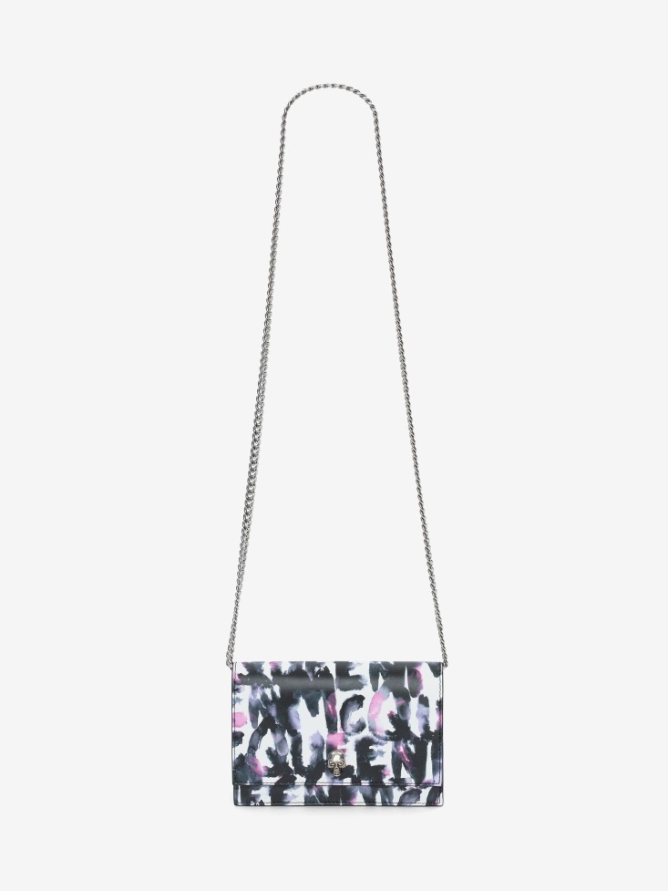 Multicolor Fashion Alexander McQueen Women's Watercolour Graffiti Small Skull Bag