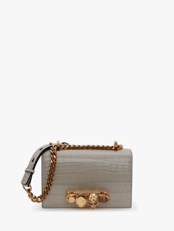 Women's Mini Jewelled Satchel Fashion Alexander McQueen Grey