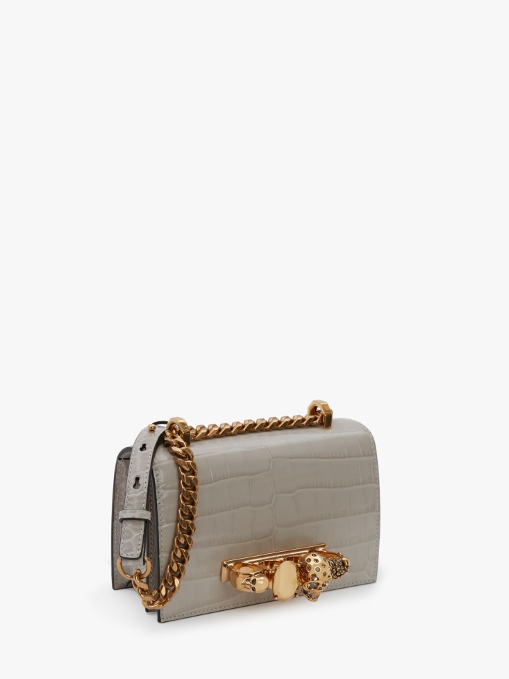 Women's Mini Jewelled Satchel Fashion Alexander McQueen Grey