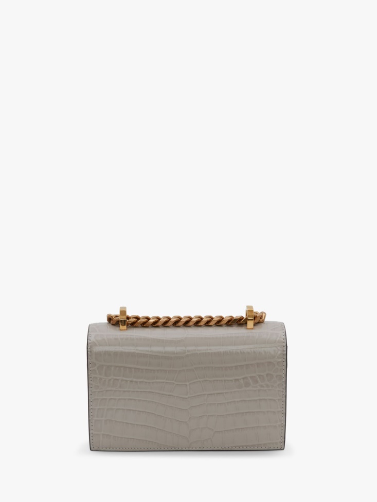 Women's Mini Jewelled Satchel Fashion Alexander McQueen Grey