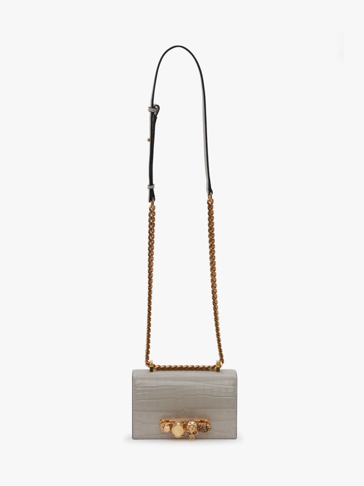 Women's Mini Jewelled Satchel Fashion Alexander McQueen Grey