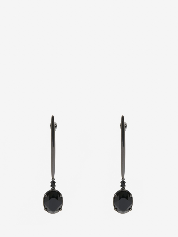 Fashion Alexander McQueen Women's Drop Stick Earrings Black