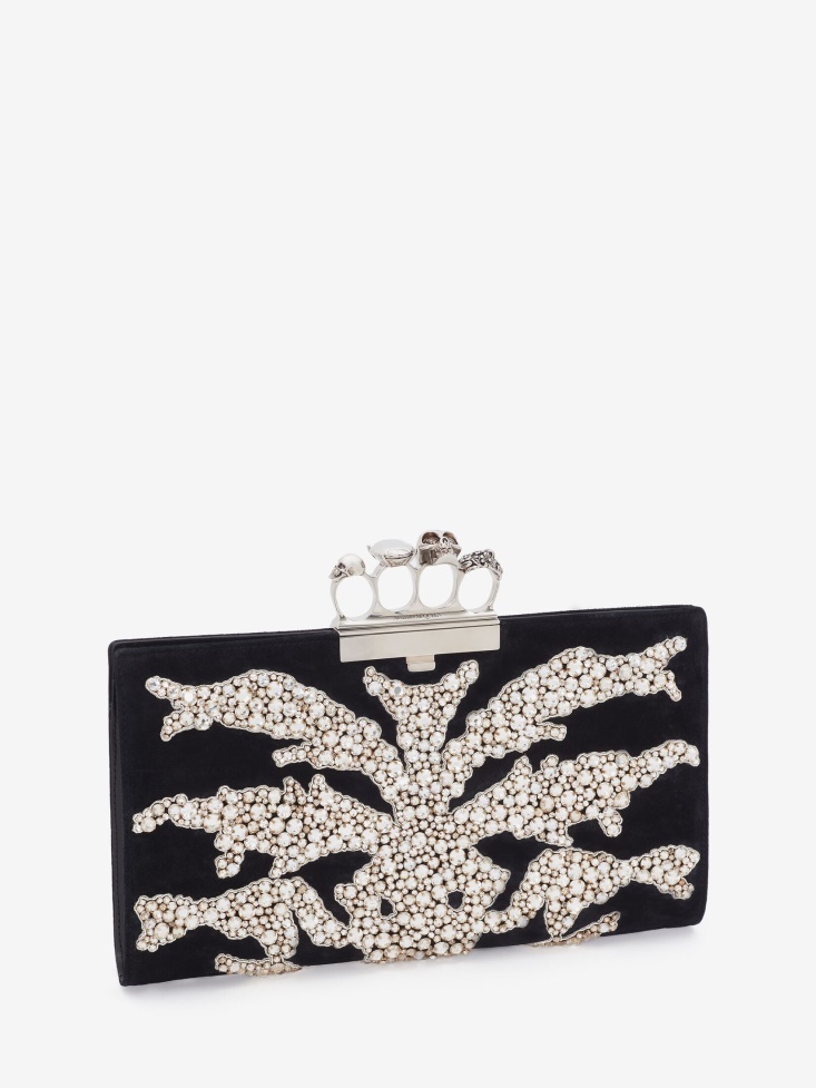 Women's Jewelled Flat Pouch Black Fashion Alexander McQueen