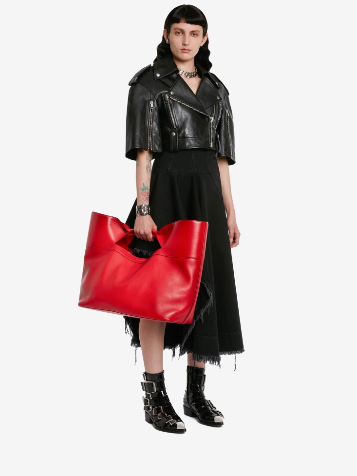 Black Fashion Alexander McQueen Women's Cropped Biker Jacket
