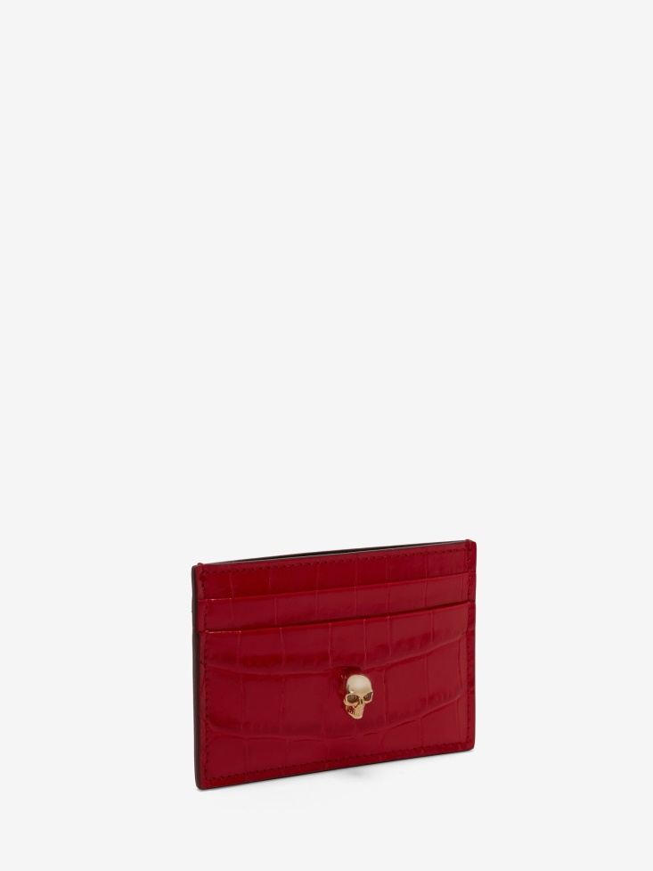 Oxblood Women's Skull Card Holder Fashion Alexander McQueen