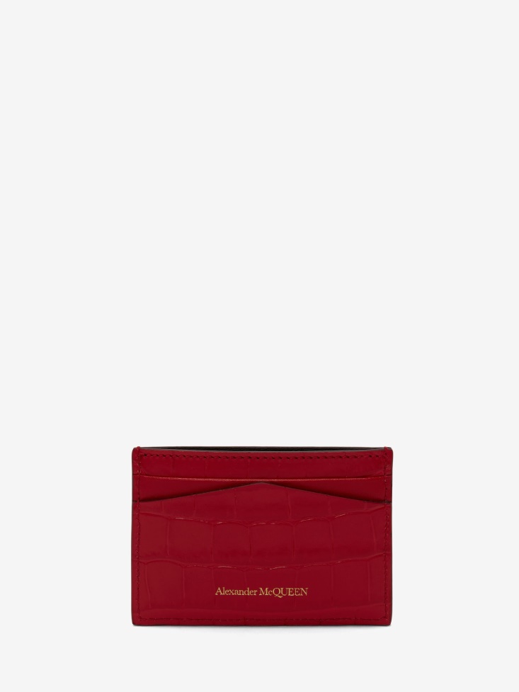 Oxblood Women's Skull Card Holder Fashion Alexander McQueen