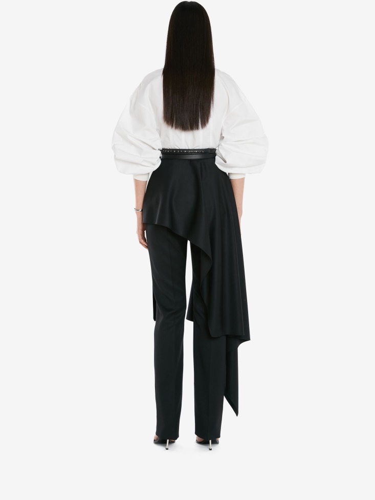 Women's Cotton Poplin Cocoon Sleeve Shirt Fashion Alexander McQueen Optical White