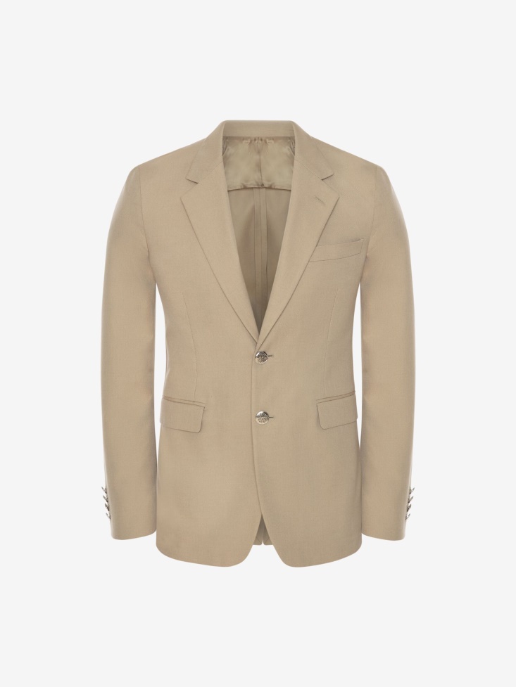 Fashion Alexander McQueen Men's Deconstructed Single-Breasted Jacket Sage