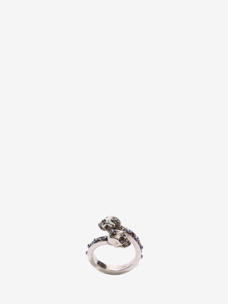 Women's Wrap-Around Skull Ring Fashion Alexander McQueen Antique Silver