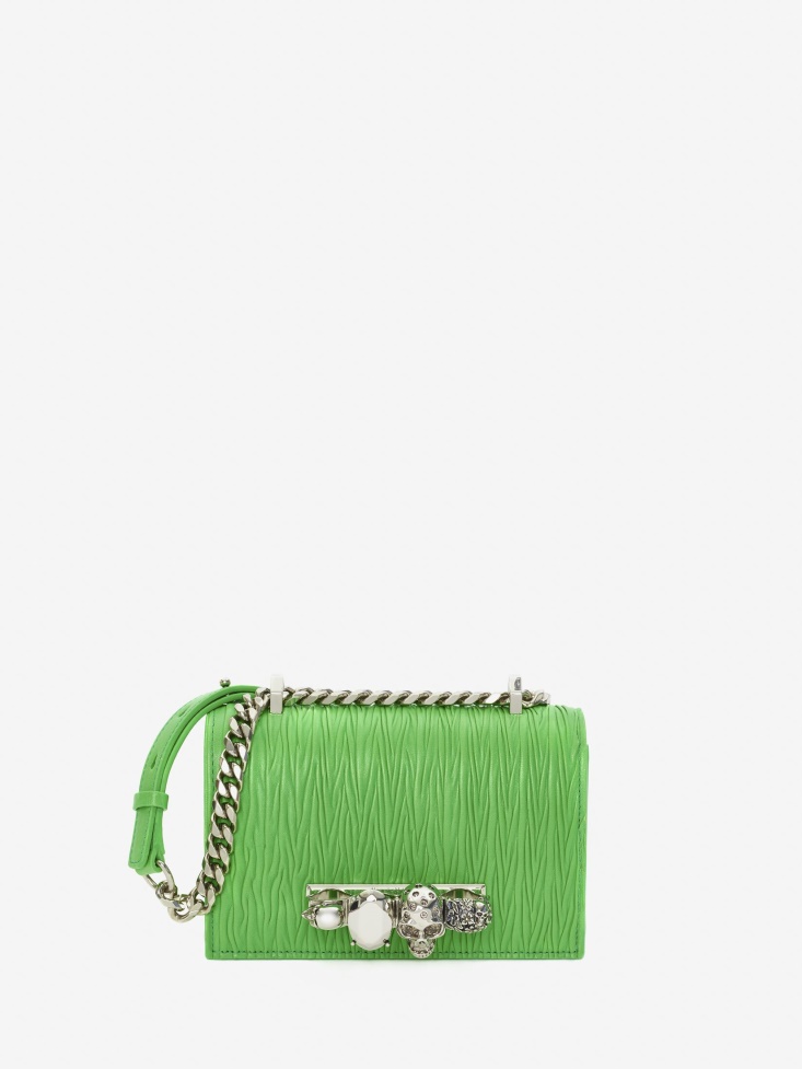 Women's Mini Jewelled Satchel Acid Green Fashion Alexander McQueen