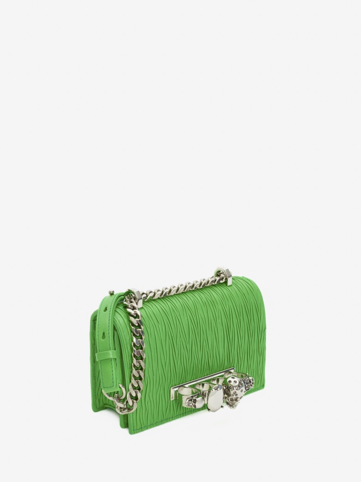 Women's Mini Jewelled Satchel Acid Green Fashion Alexander McQueen