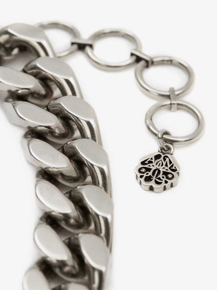 Antique Silver Men's Chain Choker Fashion Alexander McQueen