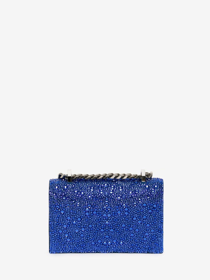 Women's Mini Jewelled Satchel Fashion Alexander McQueen Electric Blue