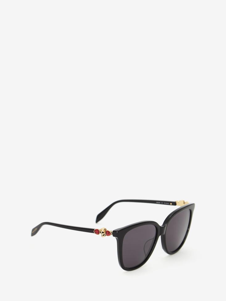 Fashion Alexander McQueen Black Women's Skull Droplets Sunglasses